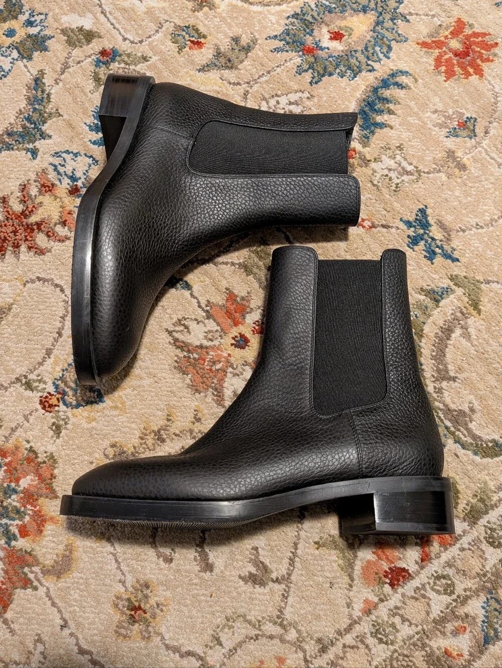Stuart Weitzman Lenora Pebbled Leather Chelsea Boots